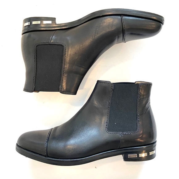 Lanvin Shoes - Lanvin Black Leather Chelsea Slip on Studded Boot